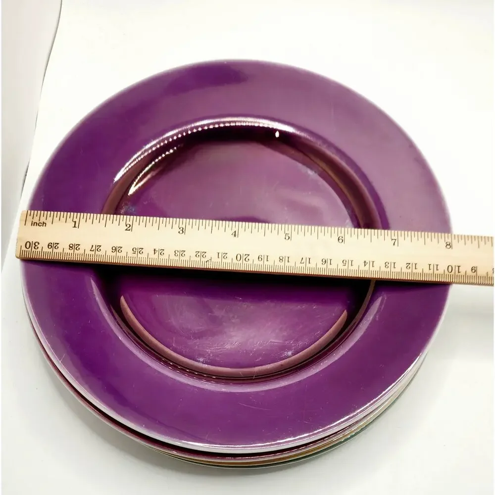 Pottery Barn Luster Dessert Plates Set of 4 Multicolor 8” Japan w/ Boxes
